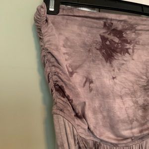 Strapless tie die pants suit